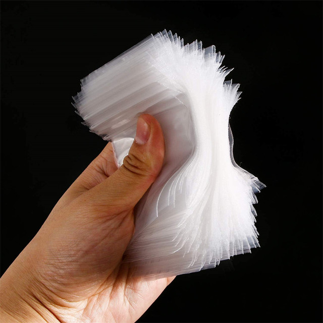 50/100pcs Small Plastic Bag Self Seal Clear Pouches Resealable Zip Lock Bags  For Jewelry Beads